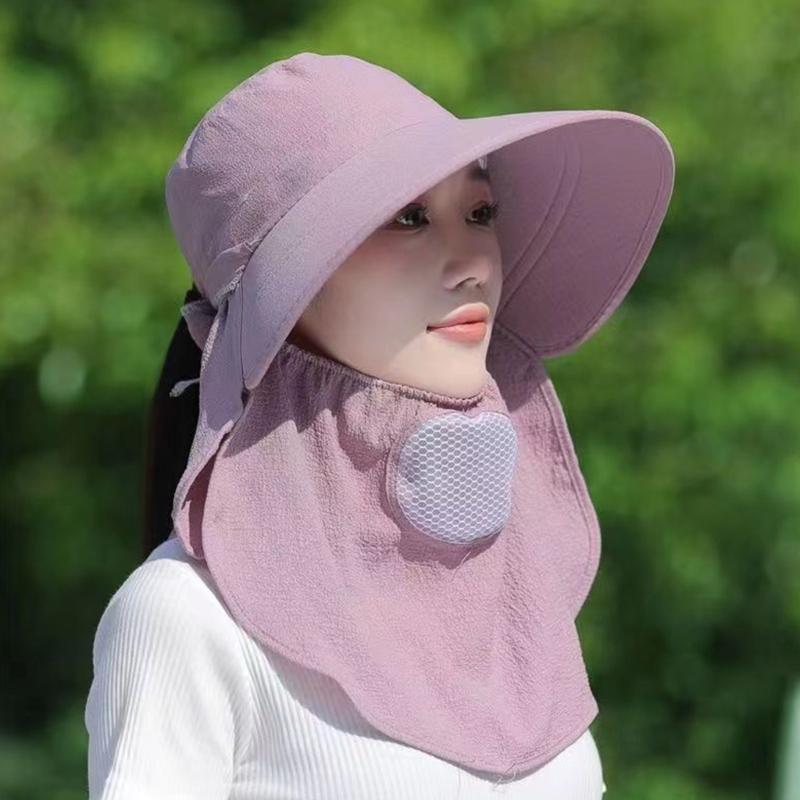 Moisture Wicking Ponytail Hat for Teens Adult Sunproof Holiday Hat with Face Cover Sun Hat Comfortable Cycling Hat