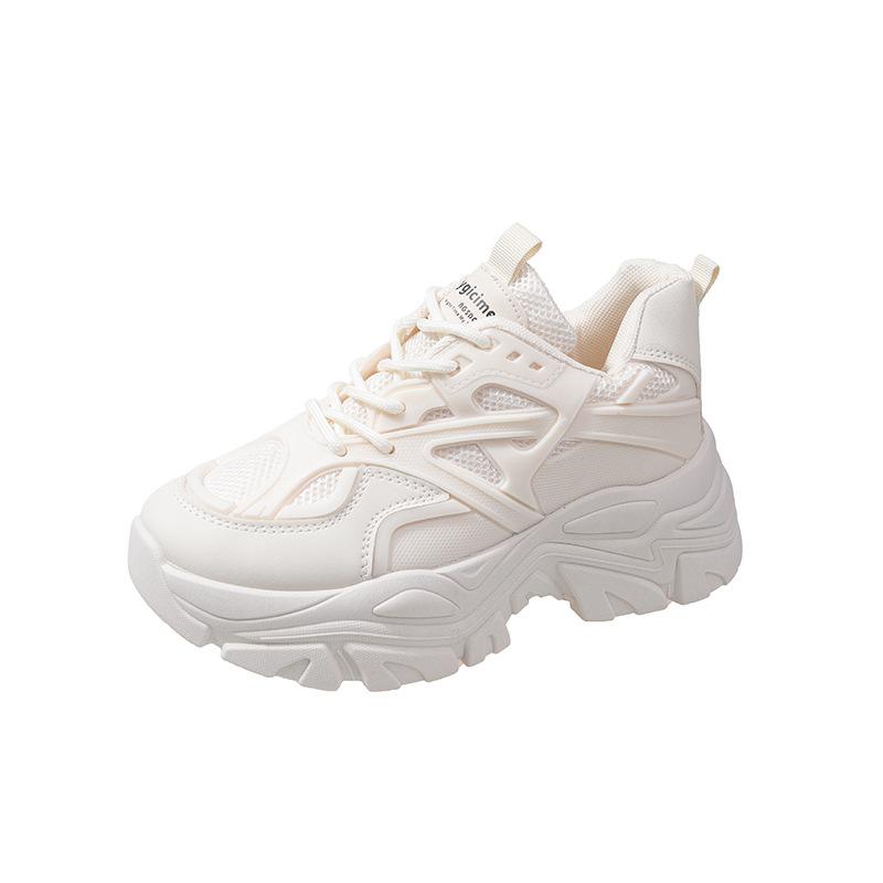 Hong Kong Style Dad Shoes Women's Ins Tide 2025 New Versatile Casual Shoes Thick Sole Height Increase Super Fire Thin Sports Shoes