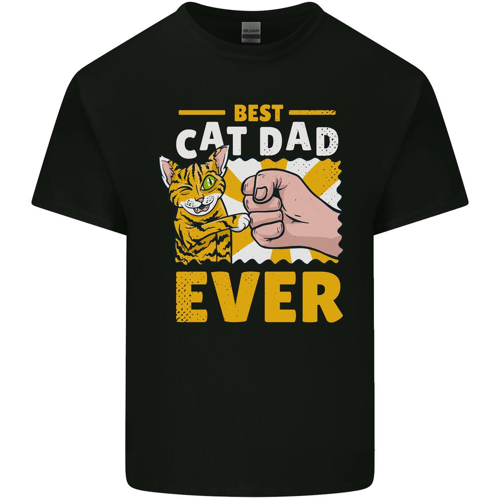 Best Cat Dad Ever Funny Fathers Day Mens Cotton T-Shirt Tee Top Unisex T-Shirt XXXXL