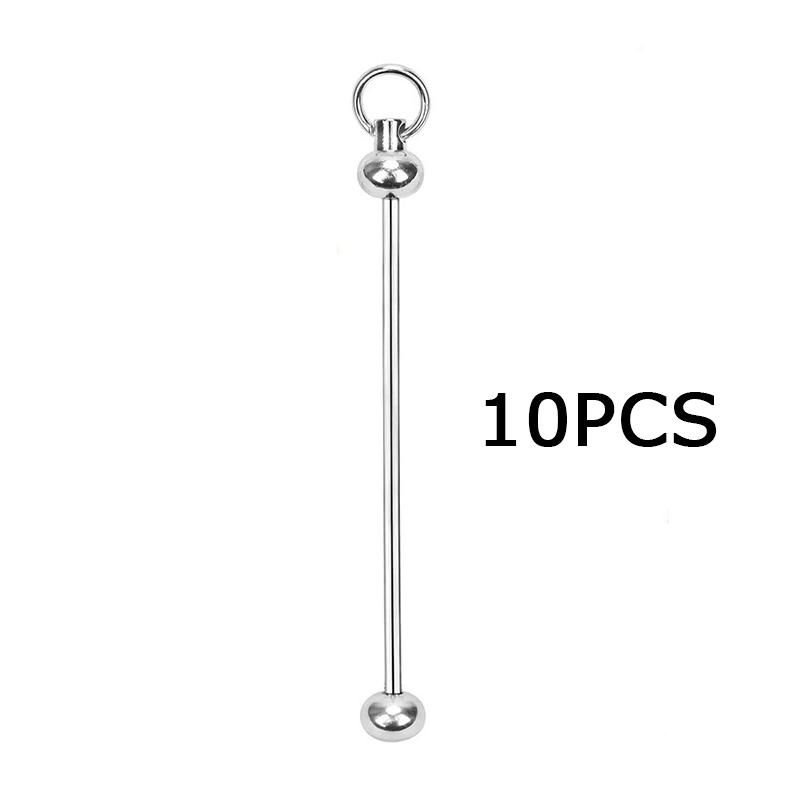 

WTEMPO Blank Beadable Keychain Bars Metal DIY Bead Keychain Bar Charms Eady Detachable Key Chain Making Accessories for Craft Project Pendant 10pcs серебряный