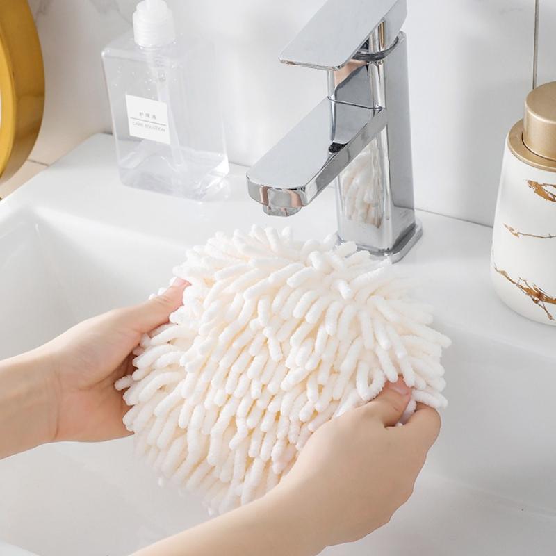 17x17cm Soft Snow Neil Rubbing Handball Hanging Type Absorbent Quick Drying Towels Kitchen and Bathroom Hanging Ring Type Ultra-fine Fiber Towel Ball