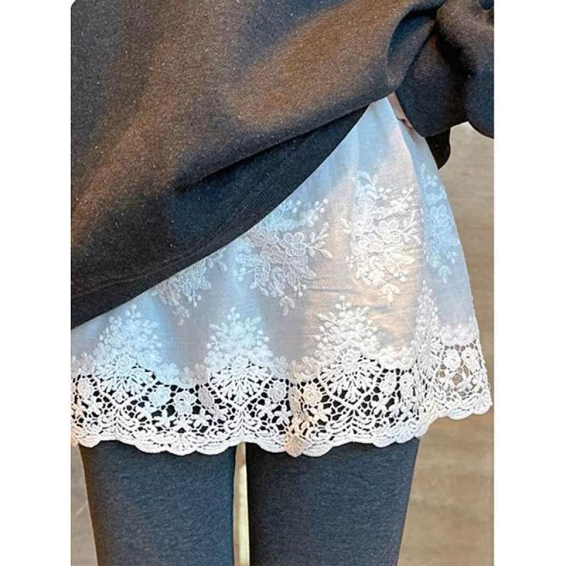 Lace Anti-Exposure Half-Skirt for Women - Layering Plus Size Design, Suitable for Spring, Autumn, and Winter.