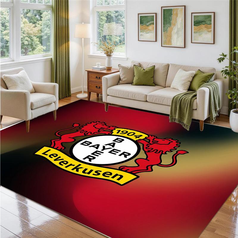 Bayer Leverkusen Football Design Crystal Velvet Rug Soft Decorative Mat for Bedroom Entrance