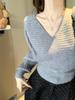 In-Stock: Women's Elegant Long-Sleeve Knit Sweater - Solid Color, Slimming, Versatile Chic Top for Autumn & Winter