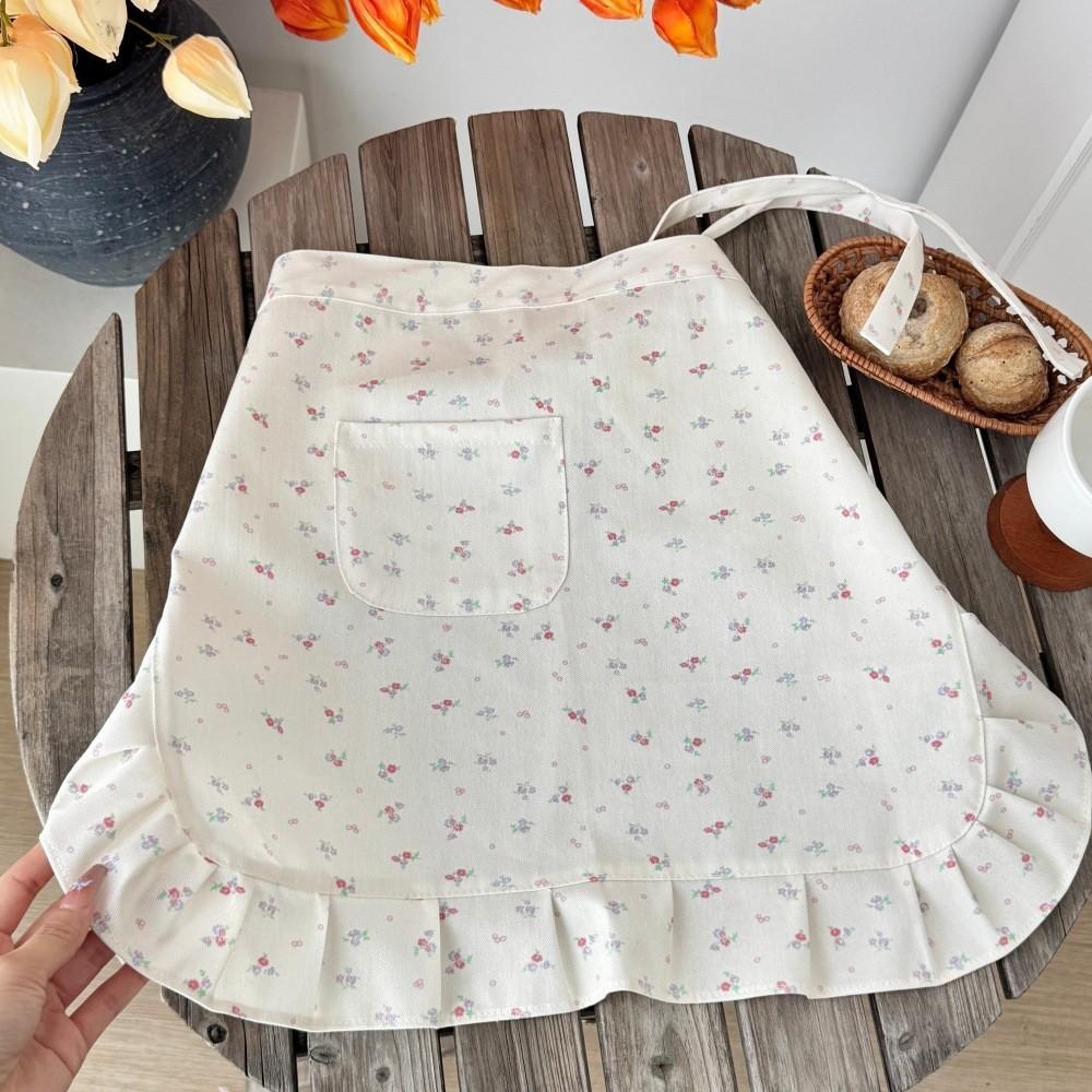 Cotton Floral Border Apron For Home Cooking And Caf Use