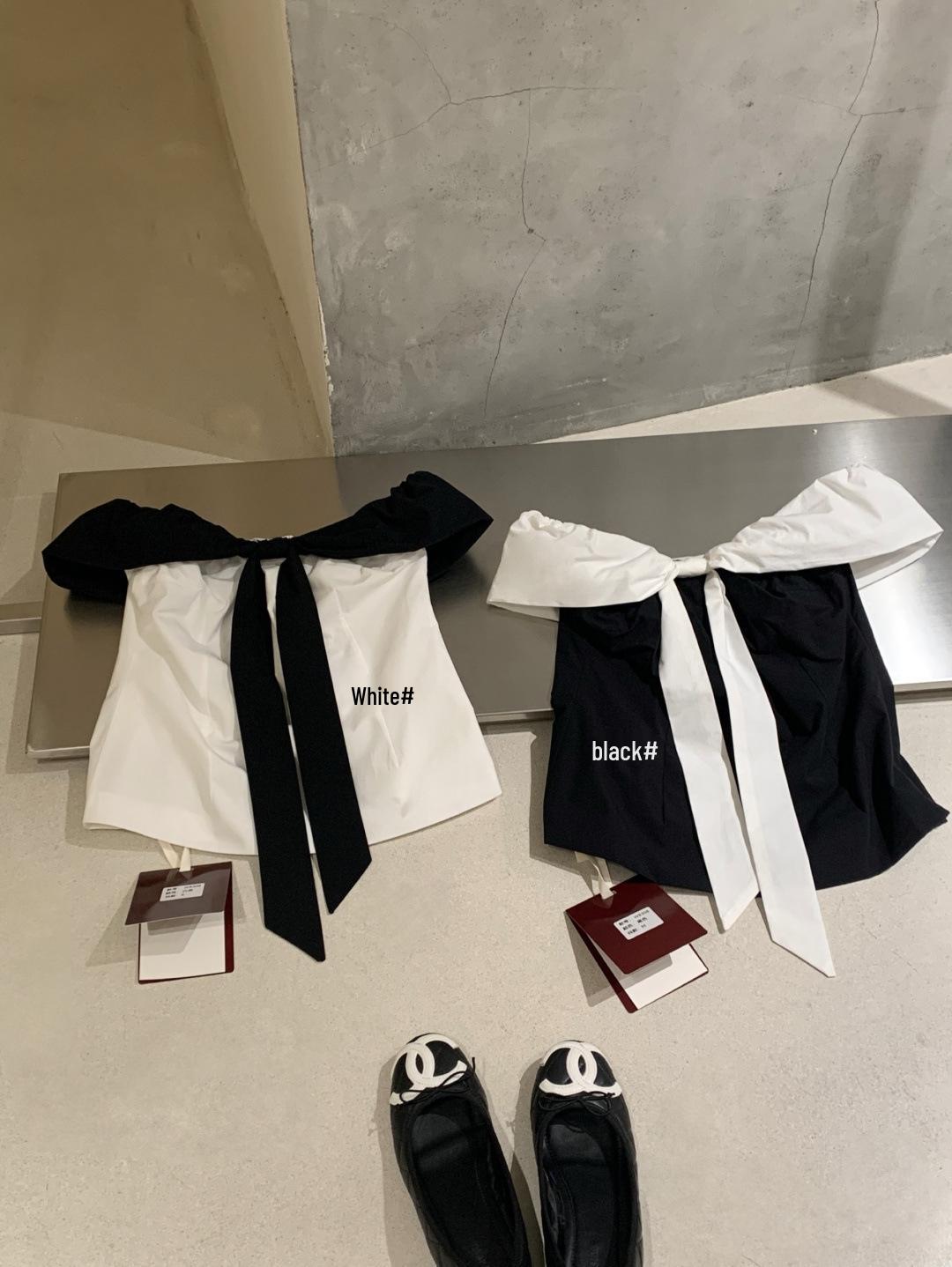 Guangzhou Women s Black Bow One-Shoulder Strapless Crop Top - Spring/Summer Trendy Fashion Medium чёрный