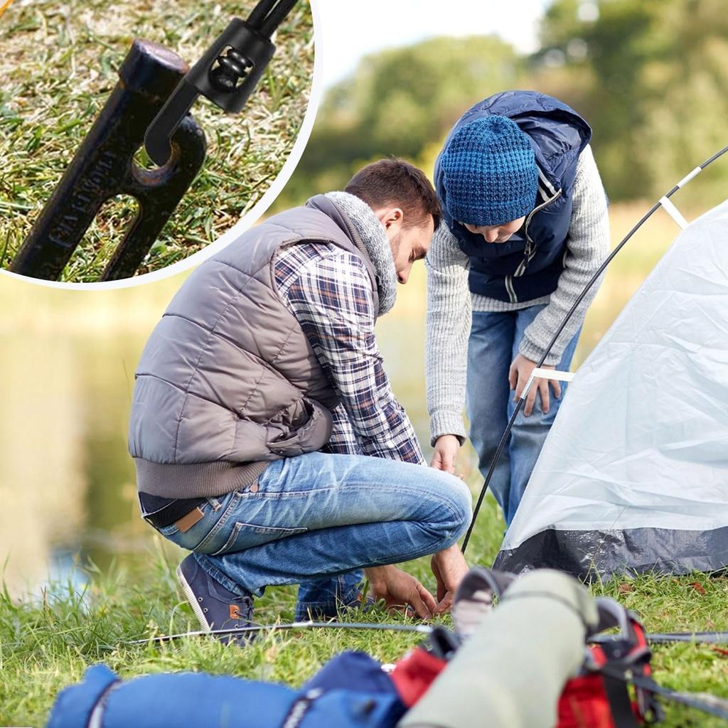 25pk 25cm Elastic Straps W/ Hooks - Bungee Cords for Tarps, Tents & Camping