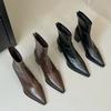 Autumn Pointed Head Thick Heel Short Boots Women's High Heel Martin Boots Short Thin Boots Versatile Fashion Knight Boots