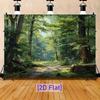 2D Plane, 1 Picture of a Sunny Forest Path, Suitable for Parties, Home Decoration and Event Settings