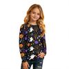 Kids Long Sleeve T-Shirt with Halloween Print, Round Neck, for Boys and Girls