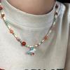 Ethnic Style Colorful Stone Choker Necklace Neck Jewelry Pearl Clavicle Chain  Friends