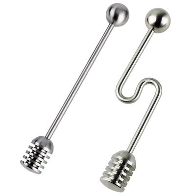 Honey and Syrup Dipper Stick Server Honey Spoon 304 Stainless Steel Wand for Honey Pot Jar Containers