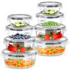 Glass Food Containers With Lid And Seal, Round, 8 Pcs.
