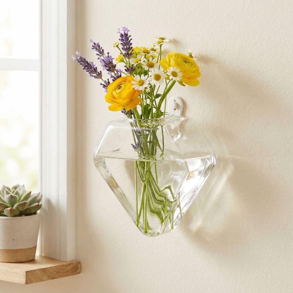 Irregular Shape Hydroponic Vase Wall Mounted Plant Container Glass Vase Living Room