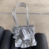 Large capacity shoulder bag women's versatile new sweet fashion underarm bag niche ruffle bucket bag