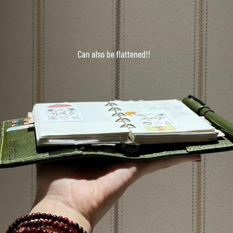 Olive Green Pocket-Sized Thick Loose-Leaf Notebook Planner