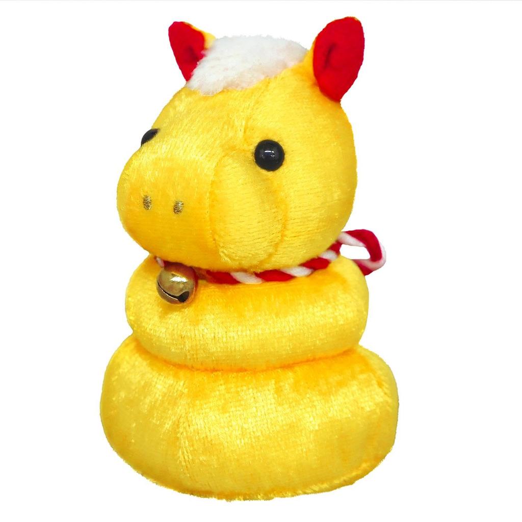 Sanei Boeki 2026 Dierenriem Paard Mochi (Goud) Pluche Speelgoed, B7 x D6,5 x H10cm