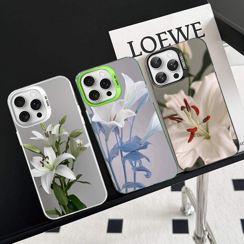 Lily Flowers Phone Case For iPhone 16 15 14 13 12 11 Pro Max X XR XSMAX 8 7 Plus Matte Shockproof Back Cover