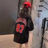Girls' Mid-Length Summer Dress: Trendy Loose Fit Top and T-Shirt Skirt Combo for Kids