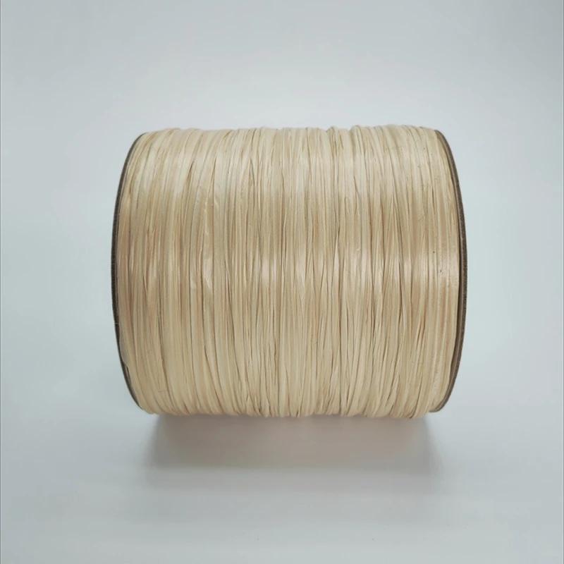 600M Raffia Strohgarn Häkelgarn für DIY Stricken Sommerstrohhut Handtaschen Kissen Handgeflochtenes Strohgarn