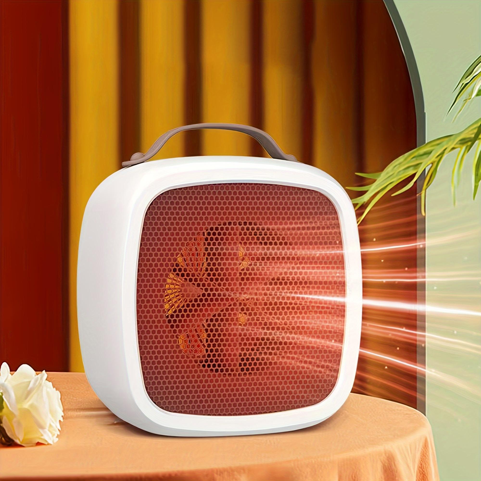 Портативный космический мини-обогреватель, 600 Вт/1000 Вт, портативный настольный обогреватель, электрический обогреватель с защитой от перегрева и наклона, режим вентилятора, регулируемый термостат белый