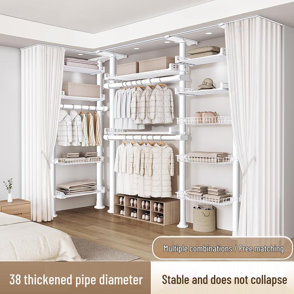Extra Thick Walk-in Closet Floor-to-Ceiling Clothes Rack