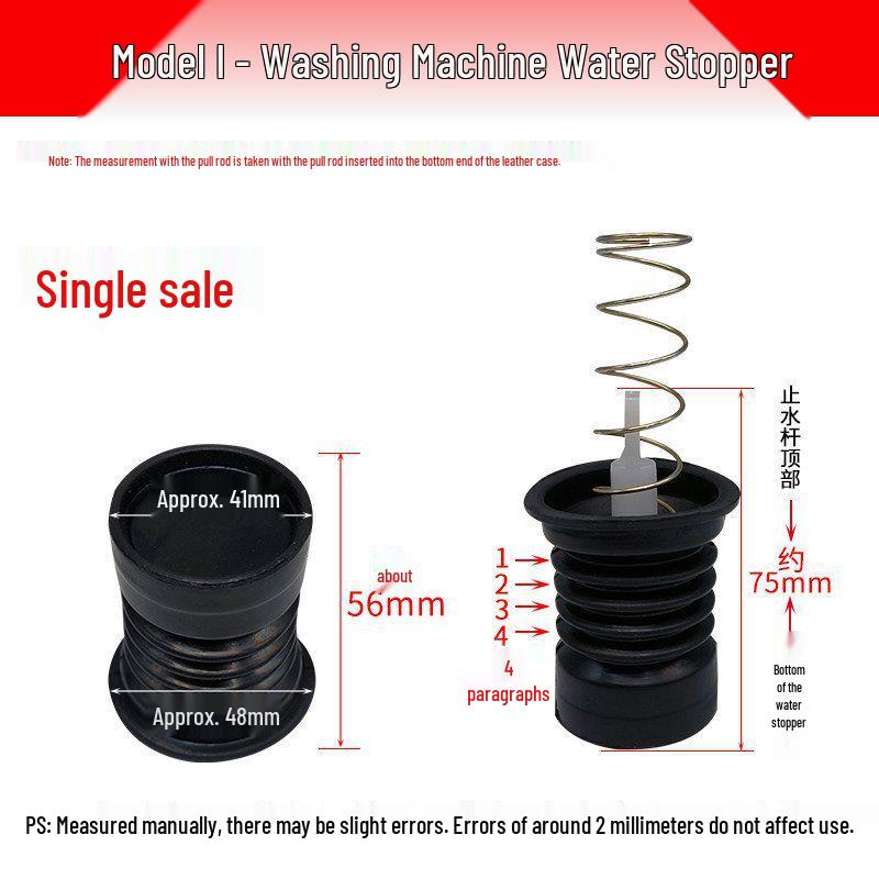 Rubber Drain Plug & Sleeve with Spring for Semi-Automatic Twin Tub Washing Machine