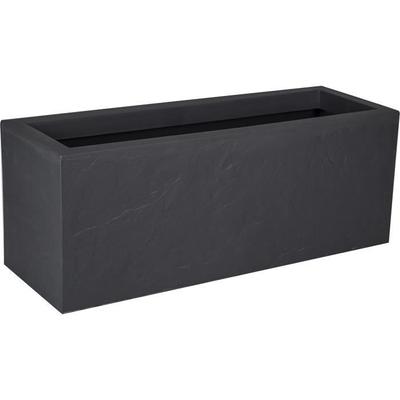 Planter - EDA - Volcania Up - 57 L - Stone Decor - 79.5 X 29.5 X H. 29,5 Cm - Anthracite Grey