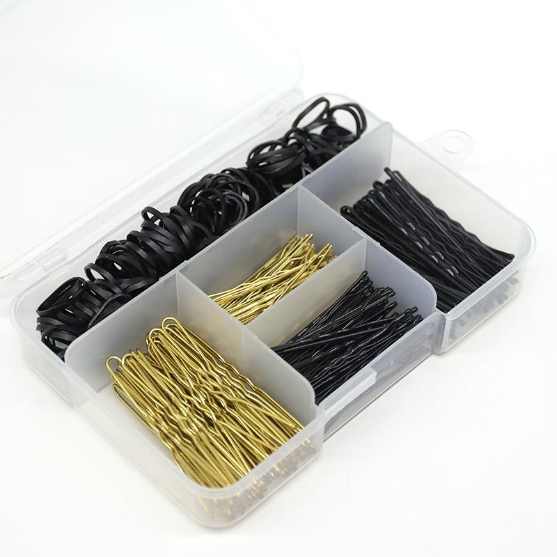 Mingyue U-Shape Hair Styling Tool Set: Bun Clips & Flyaway Combs for Women чёрный