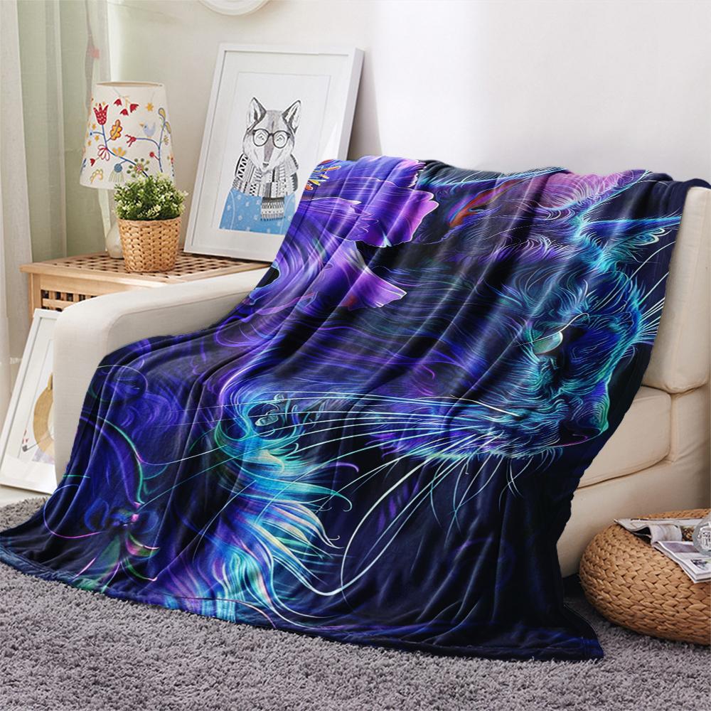 1 Peça Manta de Flanela com Estampa de Desenho Animado, Alta Qualidade Confortável para Todas as Estações, Decoração de Casa, Calor e Conforto, Perfeita para Presente de Natal Aniversário