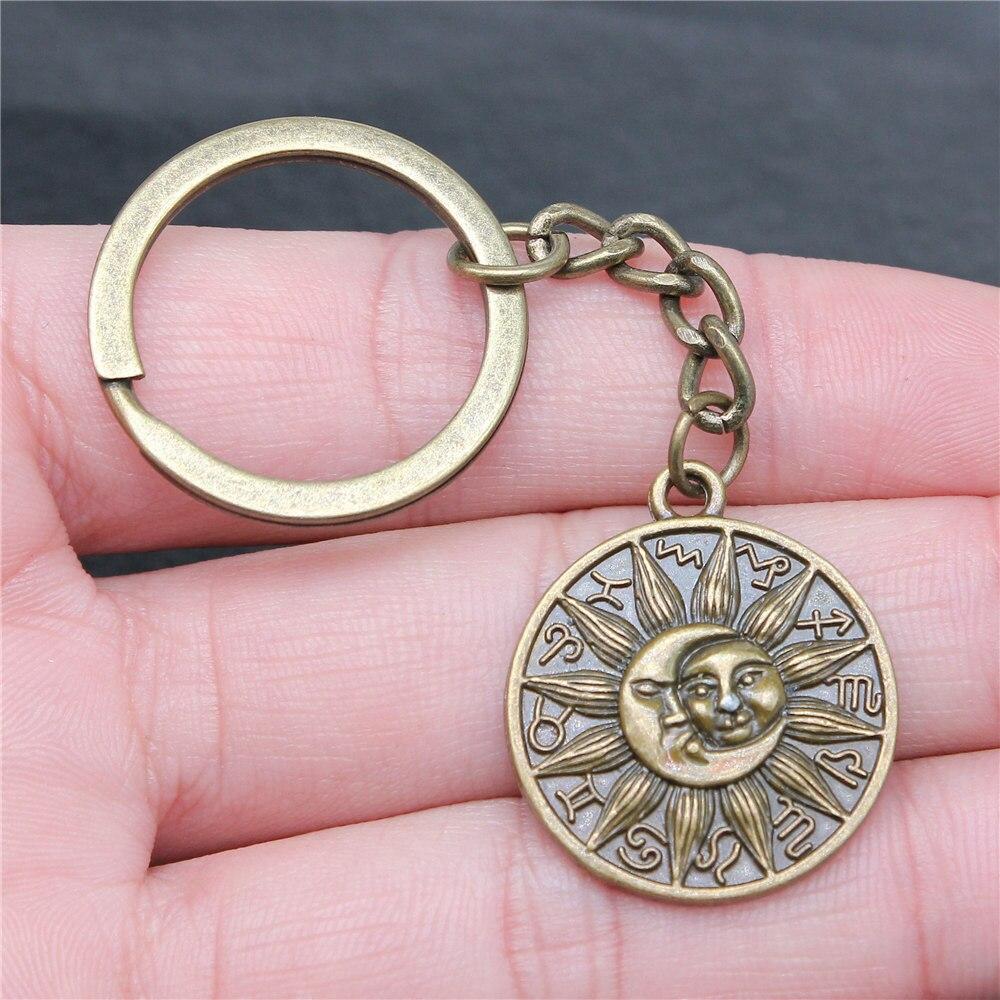 Schlüsselanhänger mit Sonnenmotiv, Zubehör für Schlüsselanhänger aus Metall zum Selbermachen