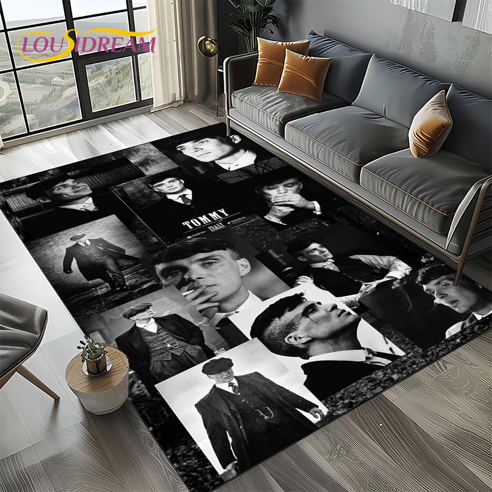 Nuovo Tappeto Tommy Shelby P-Peaky B-Blinders per Camera da Letto Soggiorno Casa Decorazione Divano, Decorazione Tappetino Gioco per Bambini Regalo