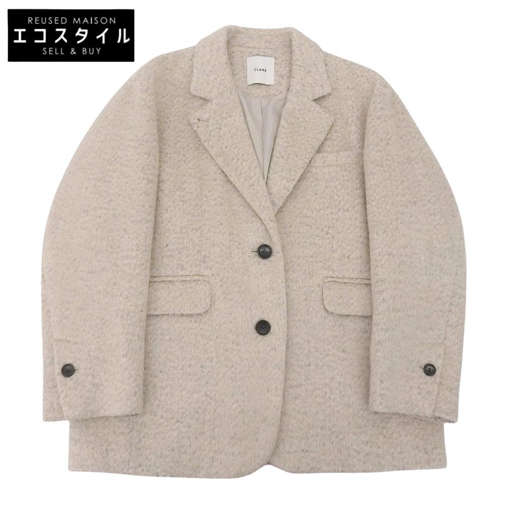 

CLANE MIX SHAGGY OVER TAILORED JACKET в хорошем состоянии, куртка, пальто, женская, серая, 2, 23AW, 15101-0002 пальто 2 СераяБ/у