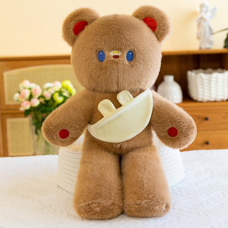 New Hug Baby Rabbit Bag Bear Plush Toy Baby Sleeping with Rag Doll Soft Cute Biscuit Bear Gift Redemption