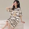 Women's Summer Short Sleeve Sleep Dress - Plus Size, Medium Length, Cute and Sweet