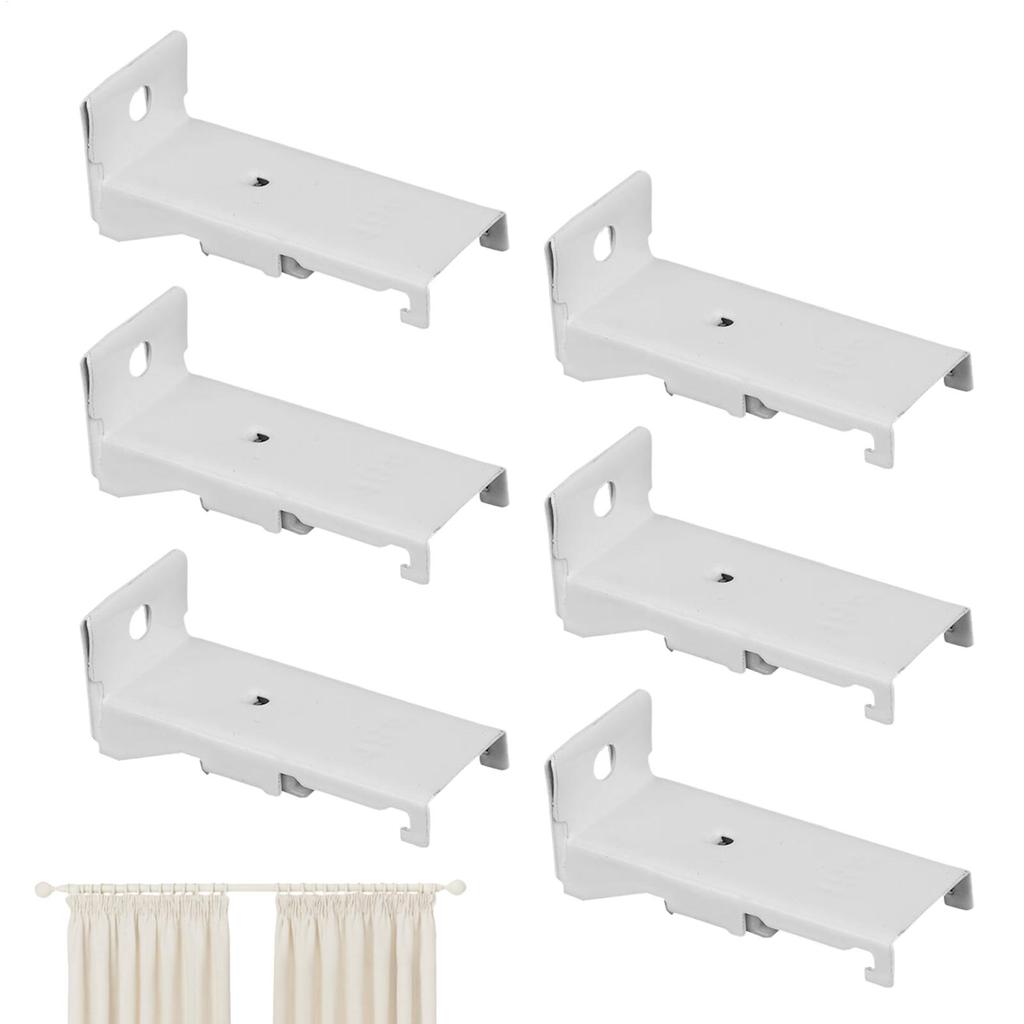 Drapery Track Ceiling Mount Wall Mount Brackets For Drapery Track 6 Piece Bendable Flexible Holder Hardware Set Support For Top