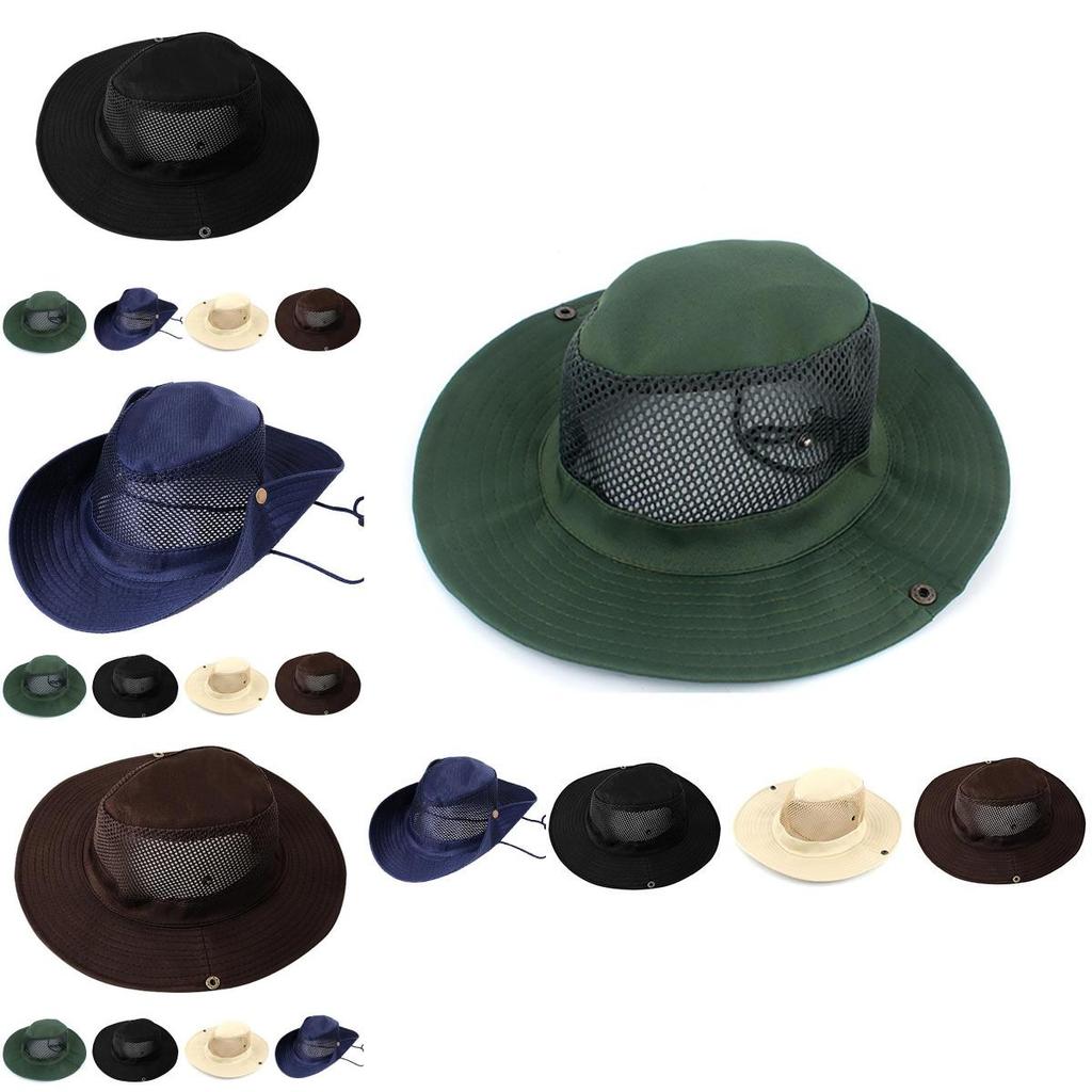 Breathable Outdoor Men Folding Adjustable Mesh Sun Protection Hat Bucket