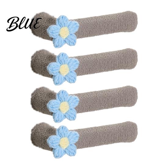 Easy Install Door Handle Cover 2/4Pcs Flower Cover, Anti-collision Knob Protector, Anti-Static Lever Sleeve Set Anti-Freeze for Home Office
