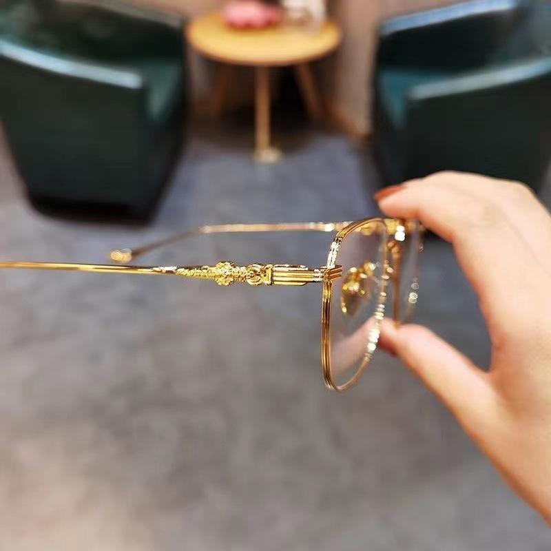 Color-Changing Myopia Glasses Men'S Anti-Blue Light Retro Ultra-Light Handsome Square Eye Frame Women'S Professional With Degree