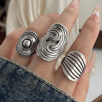 925 Silver Rings for Women Couple Minimalist Handmade Simple Round Strip Ring Fine Jewelry Gift Prevent Allergy