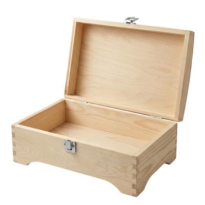 Wooden Chest with Rounded Lid and Key 30x20x13 Cm