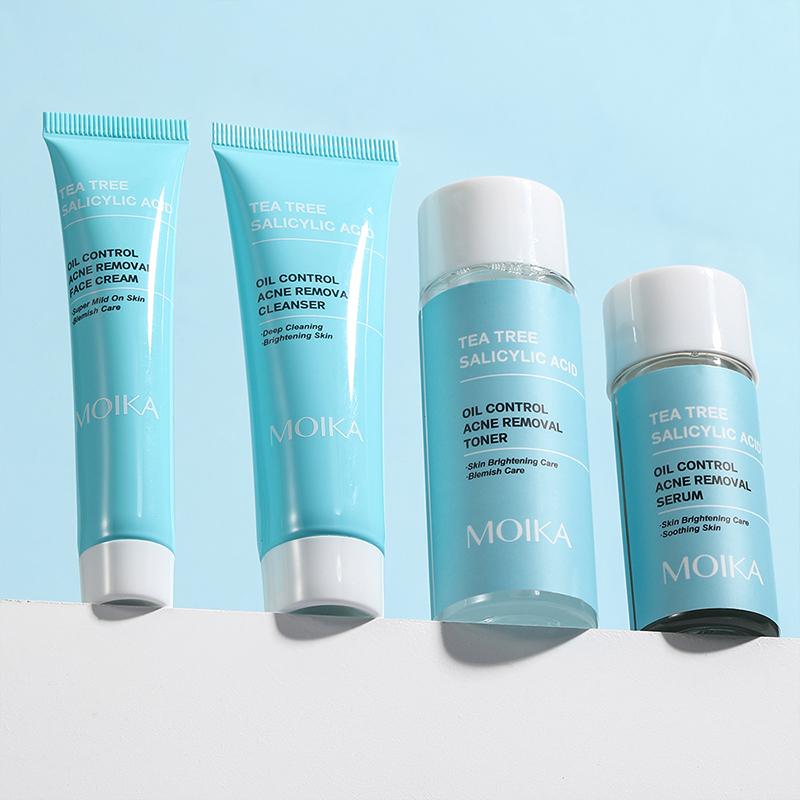 MOIKA Tea Treesalicylic Acidoil Control Acne Removal Set Reduse Blackehead Face Smooth Repairing Skin Care