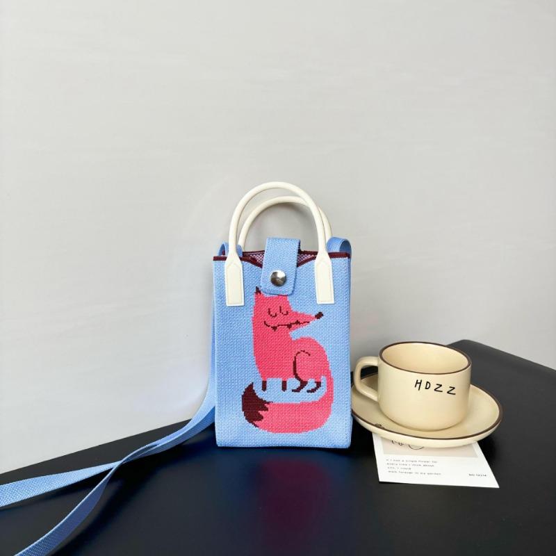 Premium Sense Ns Mobile Phone Bag New Cartoon Knitted Bag Dopamine Niche Versatile Messenger Shoulder Bag Handbag