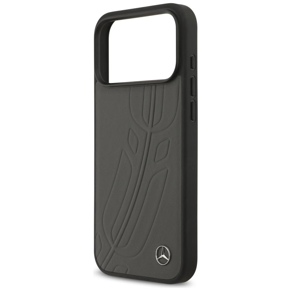 Etui Mercedes Leder Großer Lorbeerblatt Magsafe Für Iphone 17 Pro Max Anthrazit