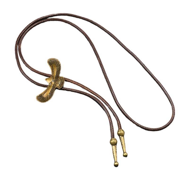 Stylish PU Leather Bolo Tie Necklace With Alloy Accents Stylish Wax Cord Necktie For Men Women Fashion Accessories