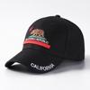 Embroidered Bear California Baseball Cap Men's Outdoor Sunscreen Shade Cap Hard Top Hat