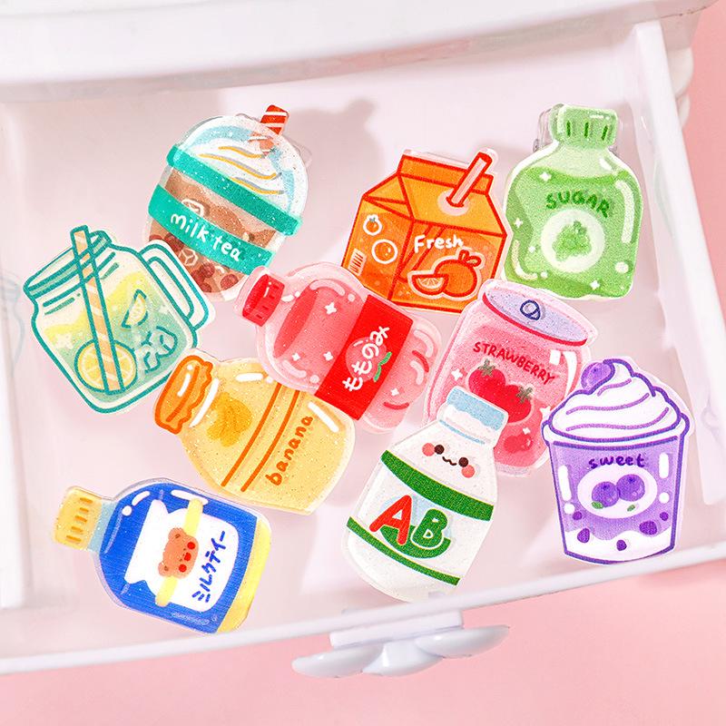 Cartoon Acrylic Drink Bottle Clip: Cute Student Stationery & Gift