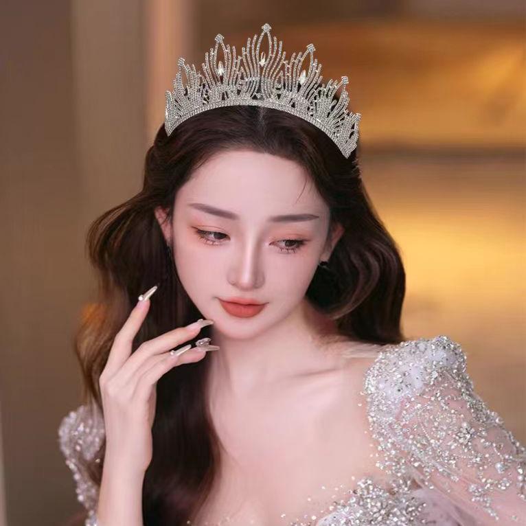 2024 Crystal Rhinestone Bride Crown Headdress: Wedding & Birthday Hair Accessories