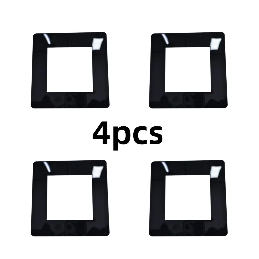 

4pcs 8.8cm Self-Adhesive Panels Wall Sticker Light Switch Cover Mirror Face Stickers On The Wall Home Decoration 4pcs чёрный