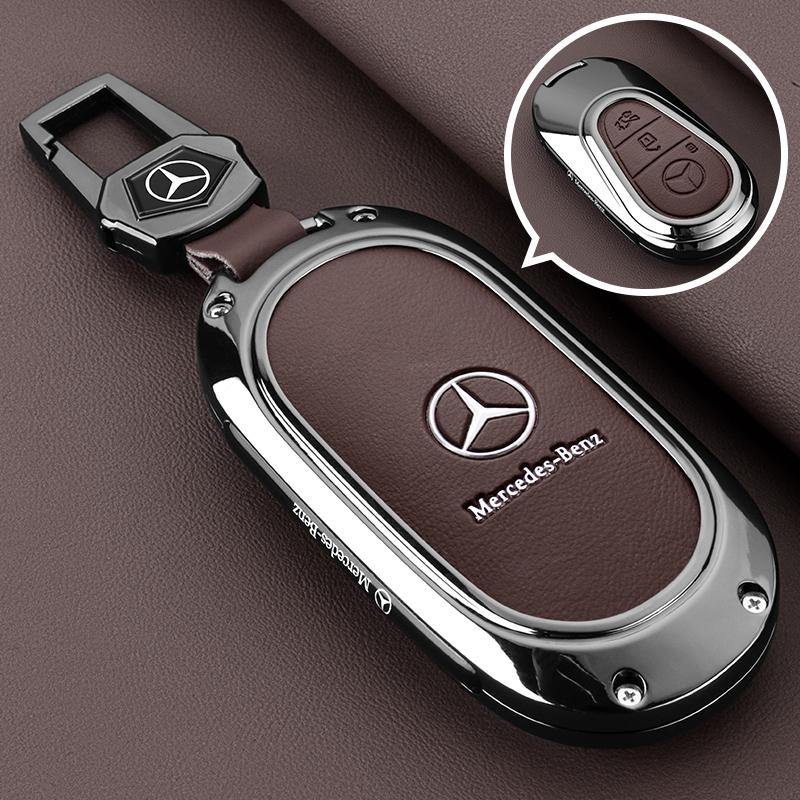 OQA4   Car Key Case Cover For Mercedes Benz C E S Class GLC CLE EQE W206 W214 W223 S350 S400 S450 E300 Keychain Fob